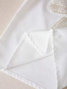 Elladie kids Young Girl Bow Decor Round Neck Short Sleeve Blouse - White - View 7
