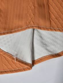 Manfinity CasualCool Men's Casual Solid Color Short Sleeve Shirt, Summer - Burnt Orange - View 4