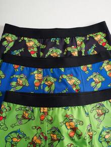 TEENAGE MUTANT NINJA TURTLES | SHEIN 男童卡通印花休闲舒适平角内裤 - 綠色 - 查看 12