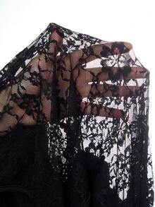 Mistrie 女士无袖性感蕾丝薄纱连衣裙 - 黑色 - 查看 6