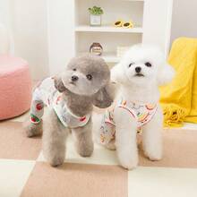 PETSIN 宠物服装、狗狗服装、猫咪服装、休闲连体衣、春夏新款小型动物连体衣、防滑扣连体服、宠物用品、休闲连体衣 - 彩色 - 查看 8