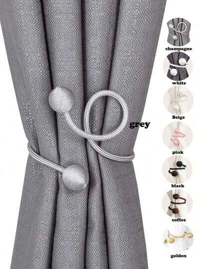 4/2 piezas Clips de cortina con bolas retorcidas, disponibles en múltiples colores y tamaños, regalos para cumpleaños y graduación