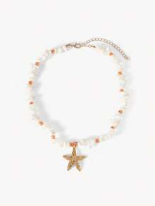 Opalesca Ladies Fashion Necklace, Premium/Elegant/Noble/Everyday/Minimalist, Pearl/Crystal, Summer/Beach/Prom/Party/Vacation/Vacation, Engagement/Wedding/Commitment, Bride, Heart/Flower, Fairy/Mermaid Style (Small Stones Are Naturally Formed, It Is Normal To Have Variegated Colors) - Multicolor - View 4
