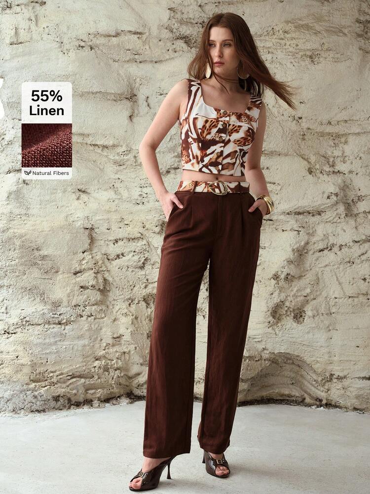 WOMEN'S LINEN BANANA PANTS, SPRING/SUMMER