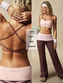 VARSIVA Women's Contrast Color Criss-Cross Back Everyday Fitness Sports Bra - Multicolor - View 9