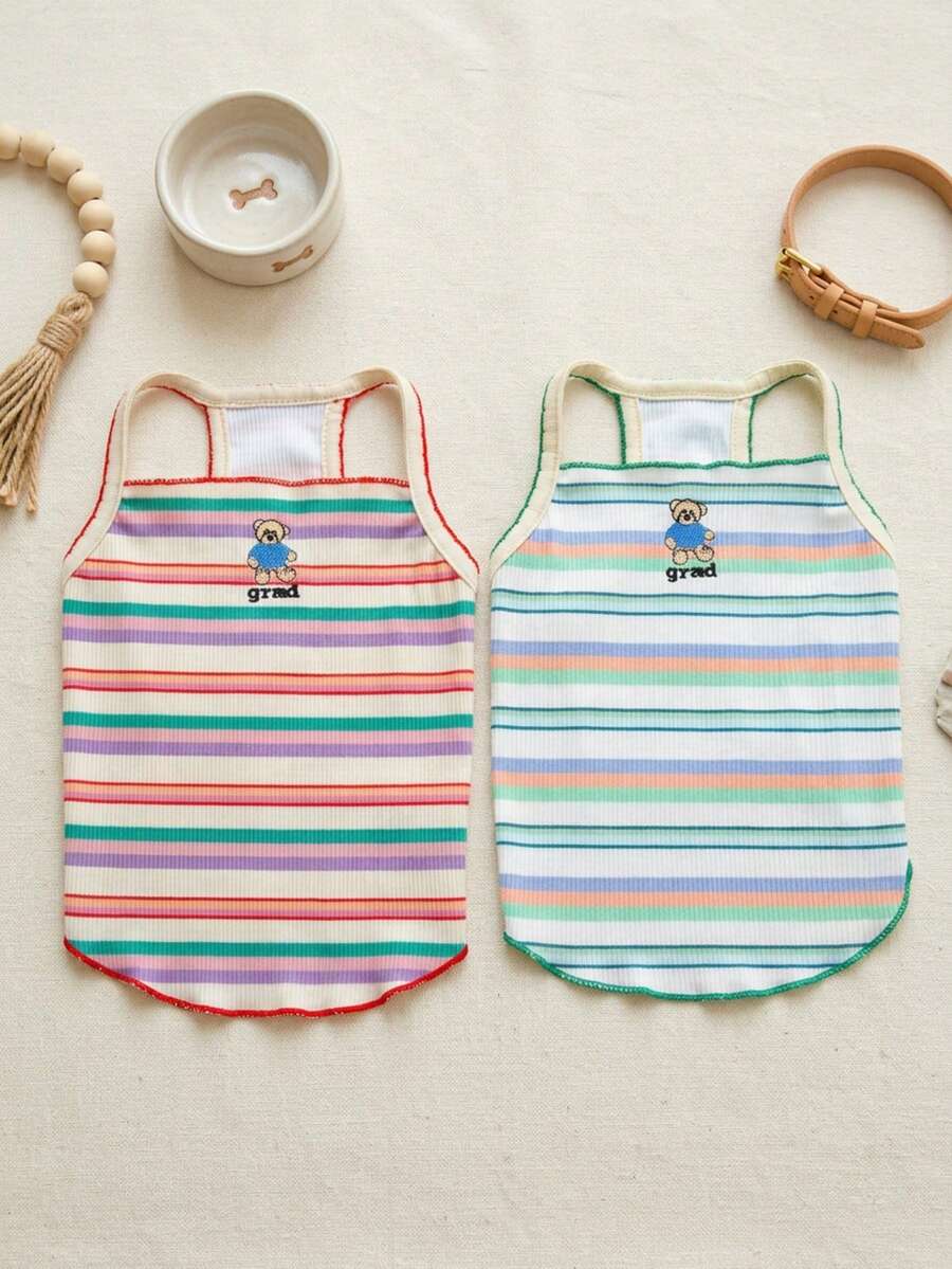 PETSIN Quần áo thú cưng mùa xuân mới, đồ dùng cho thú cưng, quần áo cho thú cưng, áo ba lỗ cho chó, áo thun cho mèo, trang phục cho gấu bông, trang phục cho động vật nhỏ, áo ba lỗ thường ngày mát mẻ, quần áo cho chó, quần áo cho mèo, áo ba lỗ hai mùa xuân hè mới.