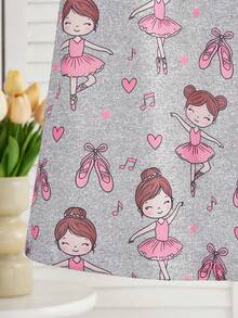 Genkimix Kids Bộ đồ ngủ 2 món cho bé gái, in hình chú cừu hoạt hình dễ thương, gồm áo ngủ dài tay ngắn màu hồng và xám. - Màu tím - Xem 7