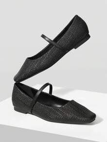 MOTF PREMIUM WOMEN BRAID SIMPLE & VERSATILE FLAT CASUAL SHOES, VALENTINES VALENTINE'S DAY SPRING SHOES - Black - View 9