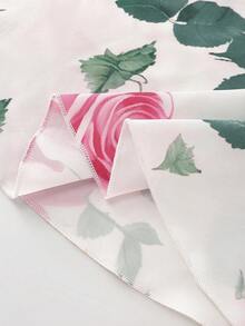 SHEIN Franclia 女士玫瑰图案优雅美人鱼裙摆连衣裙，吊带夏季连衣裙，适合日常穿着和度假 - 彩色 - 查看 4