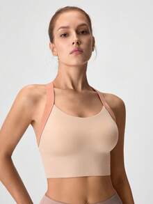 Loungeista Gym Push Up Bra Women Sports Bra Back Closure High Impact Workout Sport Fitness Wear For Yoga Gym Brassiere Sportswear, Lingeriefor Summerfor Summer - Pink - View 5