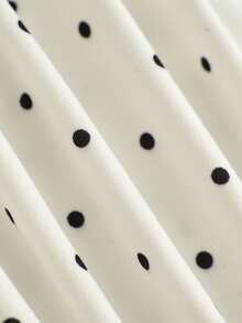 Airaco 白色波点蕾丝V领短袖T恤女款，褶皱腰部荷叶边下摆露脐甜辣风上衣 - 白色 - 查看 6