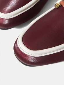 MOTF PREMIUM WOMEN'S COMFORTABLE CASUAL SQUARE TOE FLATS, FOR NEW YEAR HOLIDAY, SPRING SHOES SPRING BREAK EASTER FOR CHRISTMAS SPRING SHOES - Burgundy 1 - View 6