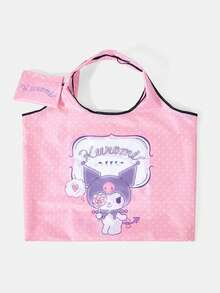 HELLO KITTY AND FRIENDS | SHEIN 时尚学院徽章图案大容量手提包 - 粉白色 - 查看 4