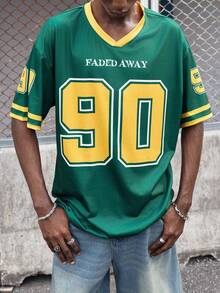 EVRINFINITE Áo thun nam in họa tiết thể thao có thể đảo ngược - màu xanh lá - Xem 5