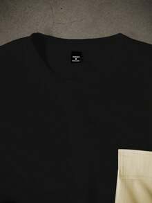 Manfinity Homme Men's Contrast Color Pocket Short Sleeve T-Shirt And Cargo Shorts Set - Multicolor - View 3