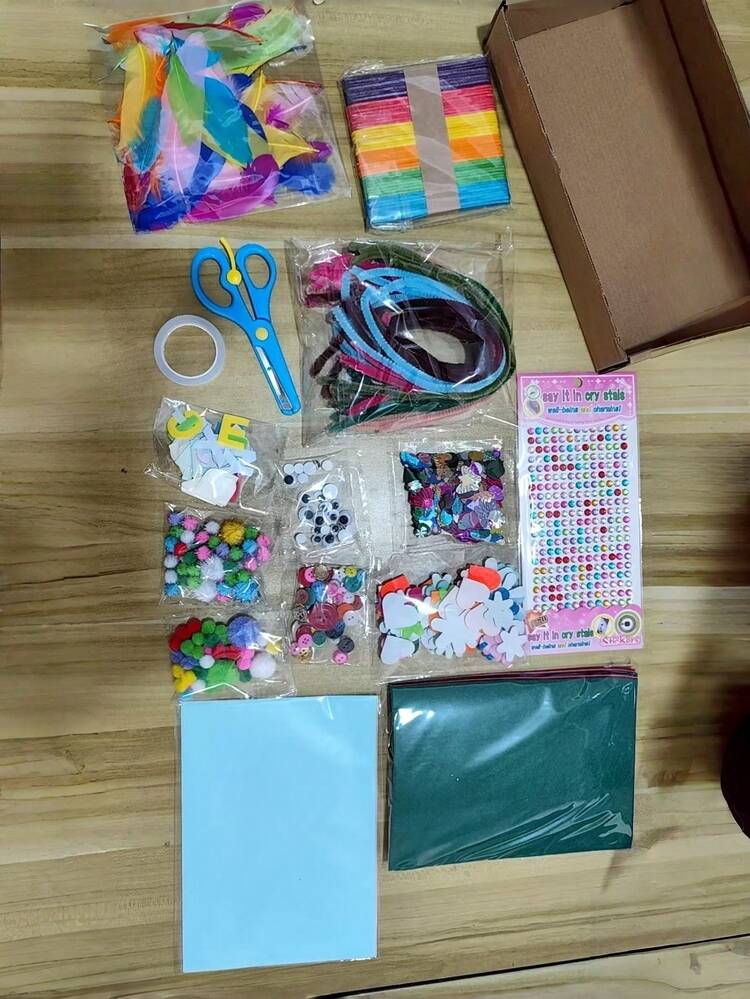 1 pieza Juguete educativo Kit de ensamblaje DIY Manualidades Conjunto creativo hecho a mano para actividad de aprendizaje preescolar Suministros de arte con materiales Regalo de fiesta de cumpleaños - Multicolor - Añade 6