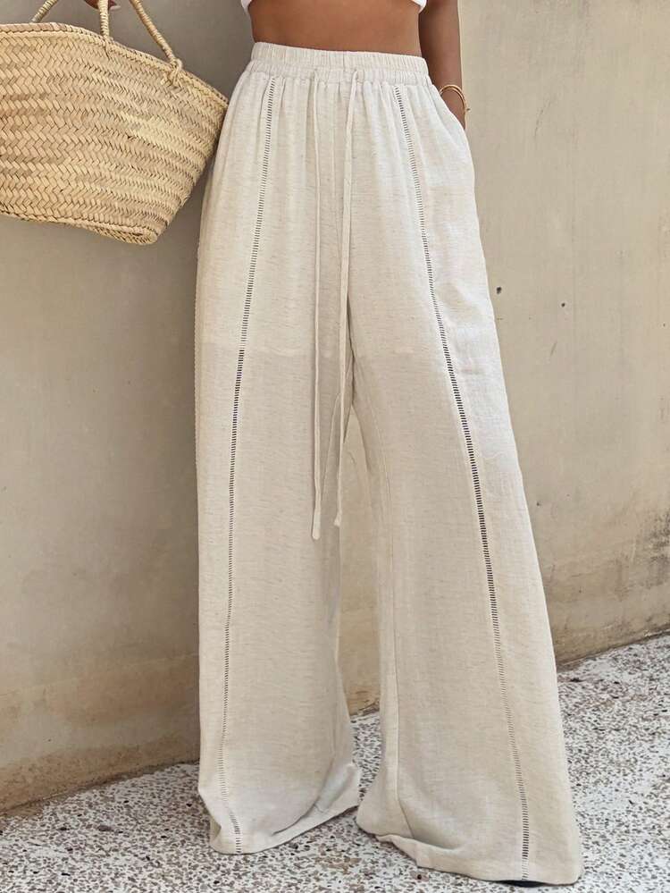 Women's Vacation Casual Solid Color Wide Leg Pants