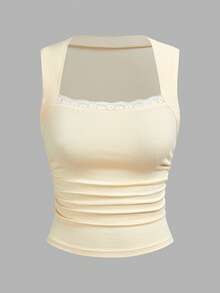 Comfortcana Bộ 3 áo hai dây nữ kiểu dáng thường ngày, đa năng, viền ren, chất liệu 95% cotton, ôm sát eo, không tay, thích hợp cho mùa xuân và mùa hè. - Nhiều màu - Xem 4