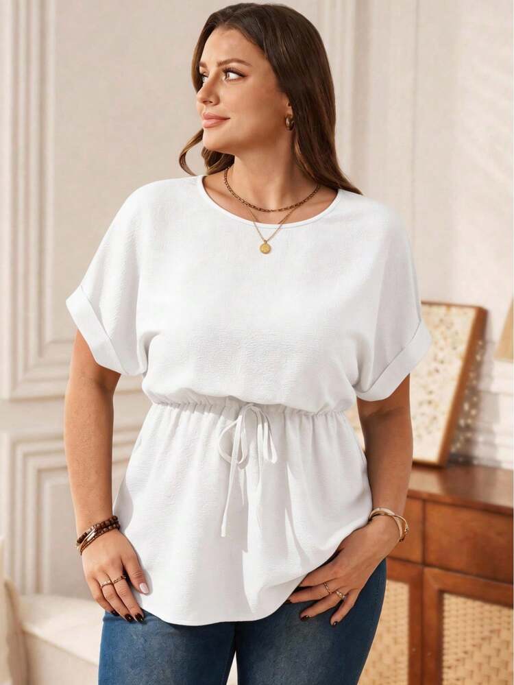 Plus Size Round Neck Batwing Sleeve Casual Solid Color Blouse,Pride Life,LGBTQ Lesbian Pride, Pride Woman,Pride Gift Rainbow, Pride Month Printable,Summer For Women,Summer Tops,Vacation Woman,Going Out Tops,Country Concert,Cute Summer Tops