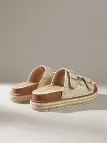 Solecia Summer Vacation Casual Thick Sole Buckle Sandals - Apricot - View 5