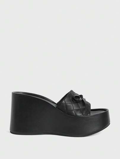 Sugerpunk Women's Shoes Women's Fashion Platform Sandals - Summer Casual Punk Style Cross Bow Word With Buckle Sandals - Comfortable And Breathable Simple Slip-On Women's Shoes 2000s Style