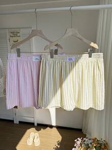 Comfortcana Colorful Striped Casual Vacation Plus Size Shorts Set, Spring/Summer Skorts For Women Set - Multicolor - View 2