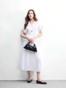 CUCCOO BIZCHIC Giày lười nữ đế bằng màu trơn, kiểu dáng thường ngày, có nơ trang trí, thích hợp cho dịp Giáng sinh. - Than chì đen - Xem 3