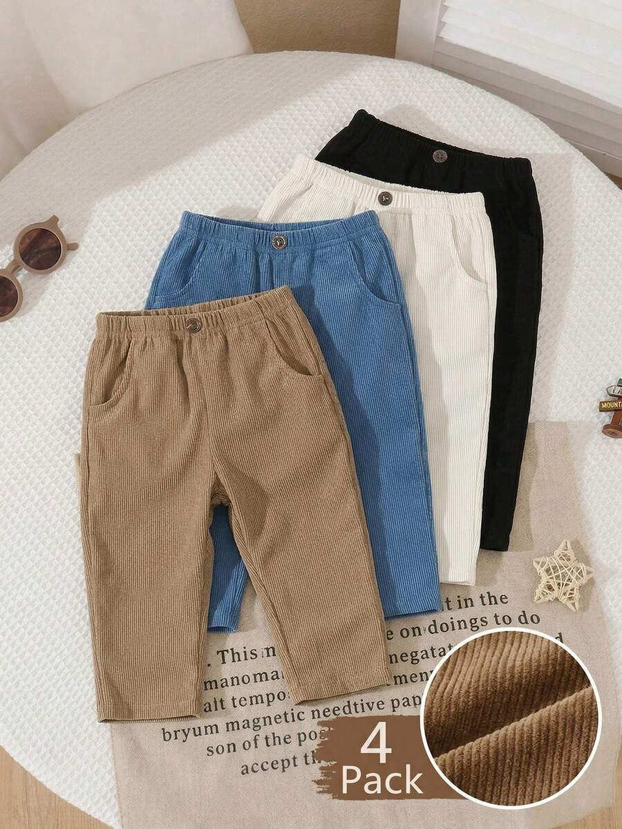 SHEIN Playful Pals RANDOM 4PCS, Refreshing Striped Design With Fresh Vintage Vibe, Pairs Well With All-Match Tops For A Textured Look, - Multicolor - View 1