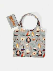HARRY POTTER X SHEIN 1 paquete, Bolso tipo chaleco de pana con estampado de búho, de gran capacidad. - Multicolor - Ver 3