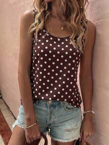 EMERY ROSE Women's Casual Polka Dot Print Camisole For Summer - Multicolor - View 4
