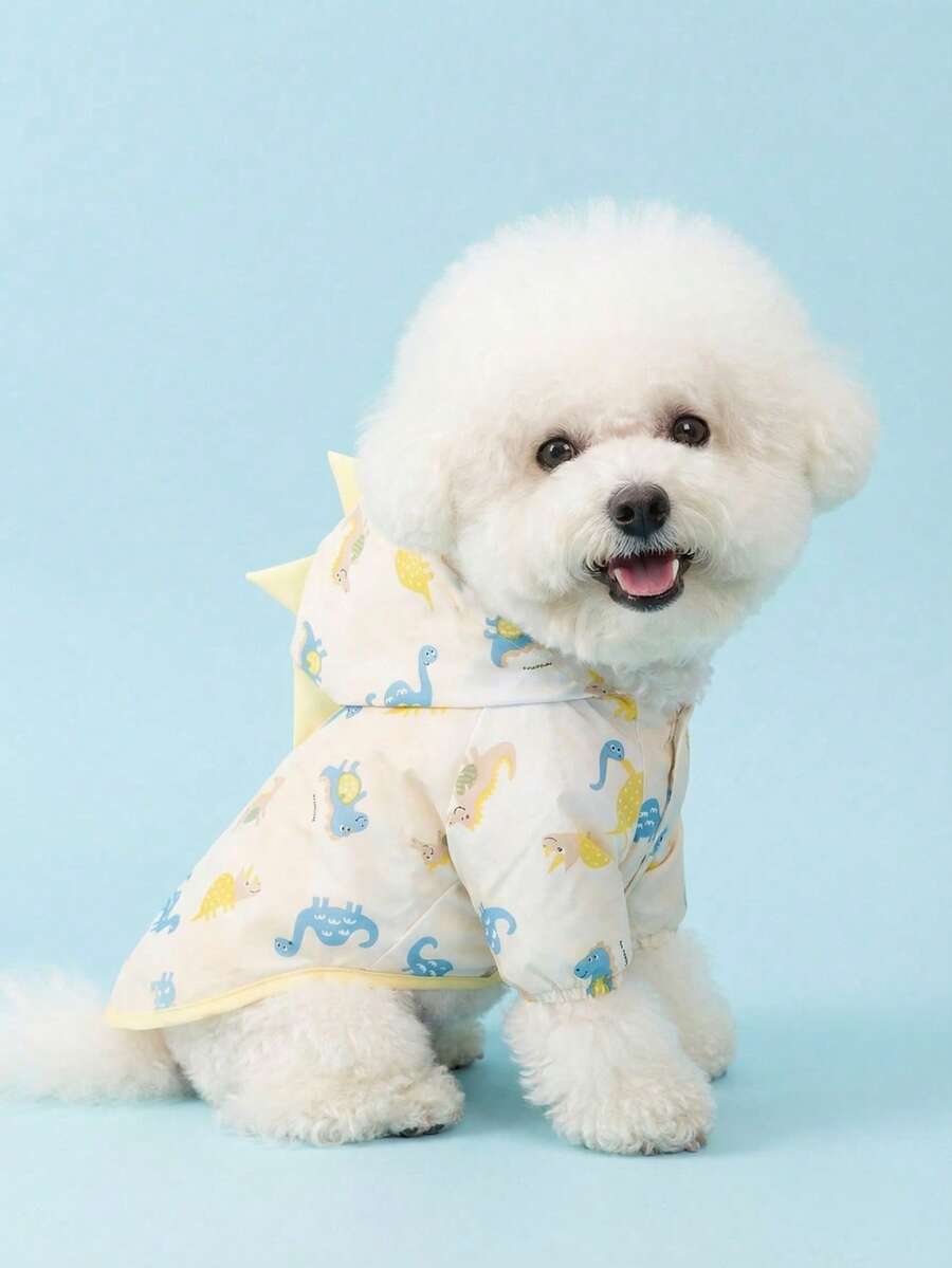 PETSIN Bộ đồ biến hình khủng long mùa xuân hè mới, áo mưa chống nước cho chó, gấu bông, chó nhỏ, quần áo chống mưa cho thú cưng, đồ dùng cho thú cưng - Nhiều màu - Xem 1