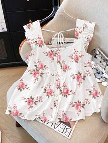 GlowEve CURVE 大码女式碎花开襟羊毛衫，泡泡袖设计，清新休闲风，适合春夏穿着。 - 杏色 - 查看 1