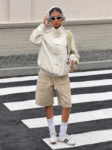 Muchica 米色梭织女式轻薄外套 - 米色 - 查看 3