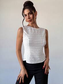 RiviMae 女士露背系带圆领无袖上衣 - 白色 - 查看 6