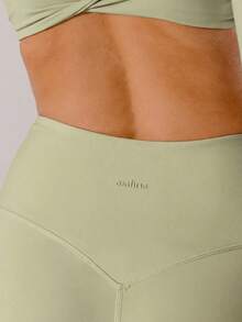 Aralina Quần legging thể thao nữ màu trơn, cạp cao, kiểu dáng thường ngày, đa năng. - Limelight Green - Xem 3