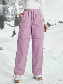 In My Nature 女士抽绳腰带休闲百搭日常穿着及徒步裤 - 淡紫色 - 查看 5