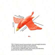 PETSIN 创意橙色飞龙造型毛绒狗狗玩具，内置BB吠叫声，可与狗狗互动玩耍 - 彩色 - 查看 12