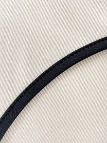 Franclia Áo liền thân không tay ôm sát, cổ yếm, viền chéo, kiểu dáng tối giản, đa năng dành cho nữ. - Màu be - Xem 3