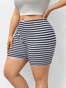 SHEIN Essnce Quần short đạp xe ôm sát, thoải mái, thời trang mới mùa hè dành cho nữ cỡ lớn (3 chiếc) - Nhiều màu - Xem 3