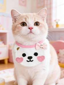 PETSIN 1 件装宠物可爱卡通围兜，宠物狗猫立体针织可爱卡通刺绣围兜，颈围可调节，宠物配件，宠物 - 彩色 - 查看 23