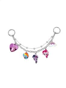 My Little Pony X SHEIN 时尚甜美锌合金包包挂件、钥匙扣、吊坠、纪念品、收藏品，可用于送礼，也可用于钱包、书包、背包、汽车配件等，心形吊坠 - 彩色 - 查看 4
