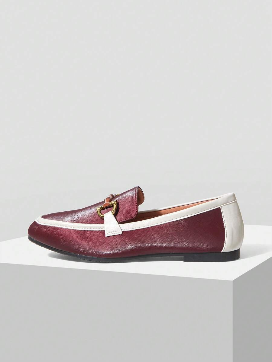 MOTF PREMIUM WOMEN'S COMFORTABLE CASUAL SQUARE TOE FLATS, FOR NEW YEAR HOLIDAY, SPRING SHOES SPRING BREAK EASTER FOR CHRISTMAS SPRING SHOES - Burgundy 1 - View 2