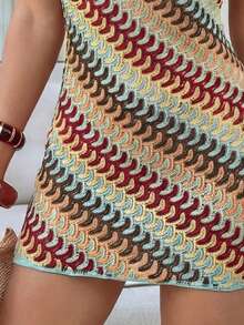 Bonvoyette Áo choàng liền thân ôm sát người bằng vải dệt họa tiết, màu hồng, thích hợp cho nữ, mùa Xuân/Hè 2026. - Nhiều màu - Xem 7