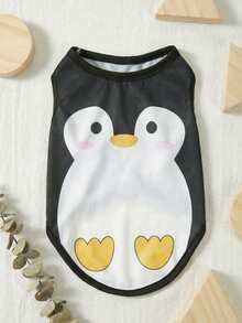 PETSIN Áo vest cho chó cưng in hình chim cánh cụt hoạt hình dễ thương, thoáng khí và thoải mái. - Nhiều màu - Xem 2