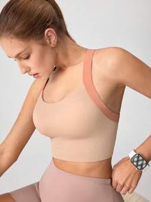 Loungeista Gym Push Up Bra Women Sports Bra Back Closure High Impact Workout Sport Fitness Wear For Yoga Gym Brassiere Sportswear, Lingeriefor Summerfor Summer - Pink - View 10