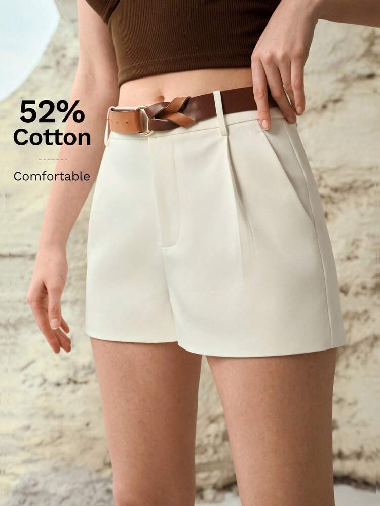 COTTON LOW-WAIST SHORTS WITH BELT, SPRING/SUMMER