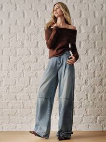 Anewsta Essential Women's New Fashion Patchwork Design Vacation Style Blue Harem Jeans Pants Everyday Summer Streetwear - Blue - View 10