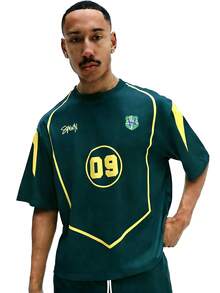 SUMWON Men's Retro Style Soccer Jersey T-Shirt With Number 09 Print And Team Design - Green - View 4