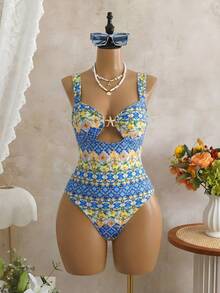 Bellisia Set de 2 piezas Conjunto modesto de playa para mujer, body sin mangas con estampado de estrellas y falda con cintura anudada, adecuado para la playa, fiesta de piscina, primavera/verano - Multicolor - Ver 3