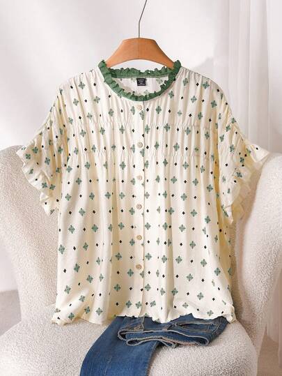 CosyJoli 大码女士休闲开衫衬衫，纽扣衬衫，女士休闲服